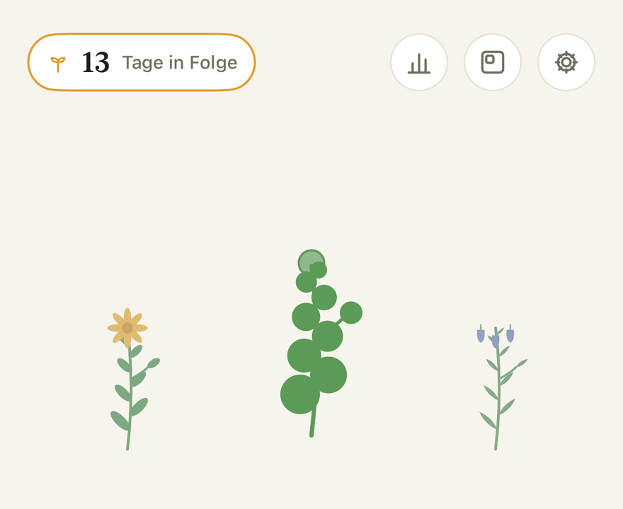 Pennygrove Garten — drei Pflanzen und eine Serie von 13 Tagen